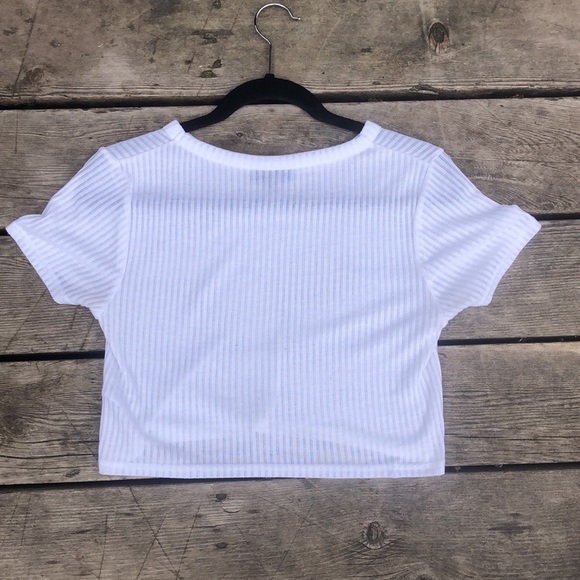 Topshop white striped tank top. - Picture 2 of 2